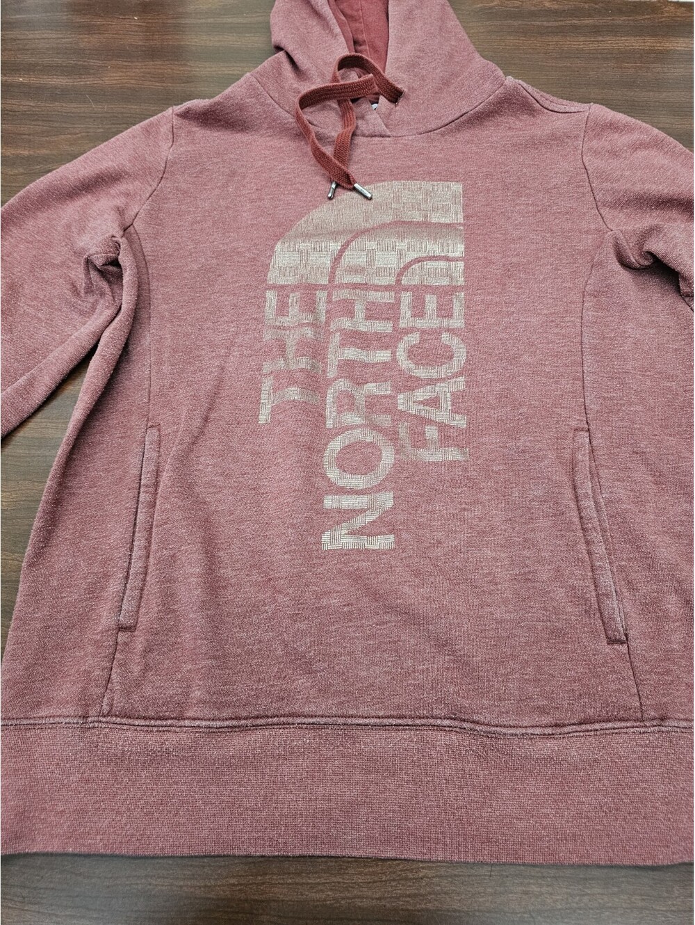 The North Face Womens Hoodie Dusty Rose Pullover Sweatshirt Logo Graphic Cozy